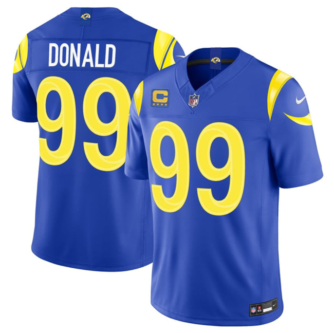 Men's Royal Los Angeles Rams #99 Aaron Donald 2026 F.U.S.E. With 4- Star C Patch Vapor Limited Stitched Football Jersey